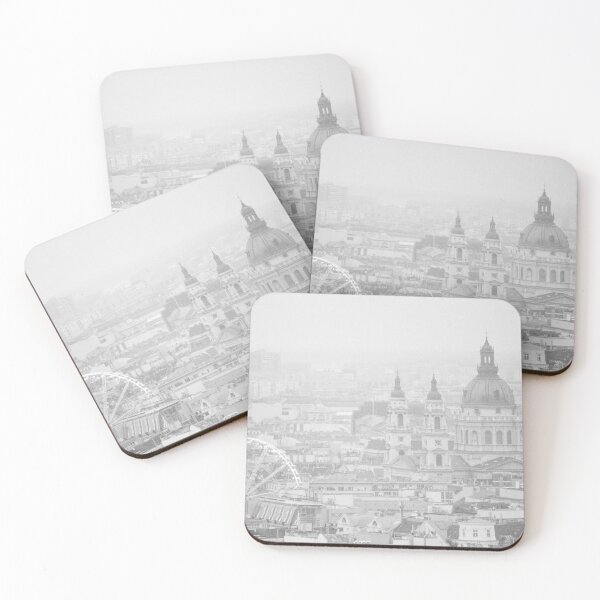 Item preview, Panoramic View of Budapest in Black & White – Iconic City Skyline designed and sold by photo-travel.