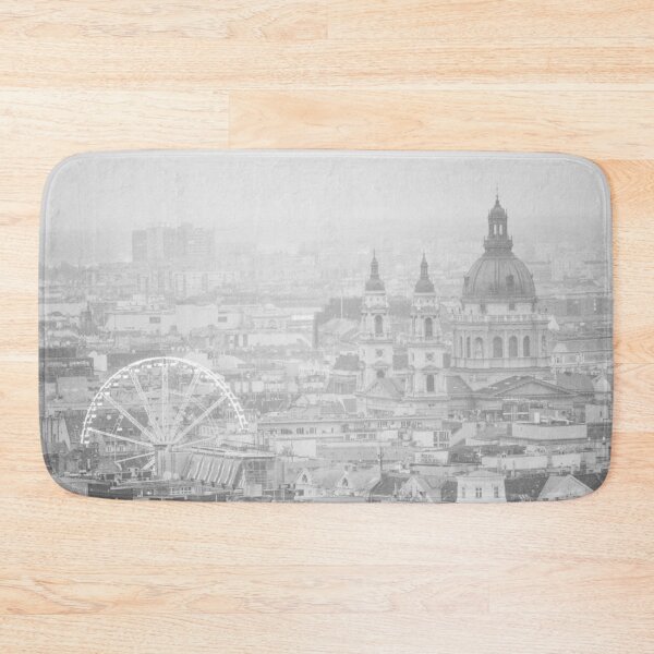 Item preview, Panoramic View of Budapest in Black & White – Iconic City Skyline designed and sold by MetaModel Editions.