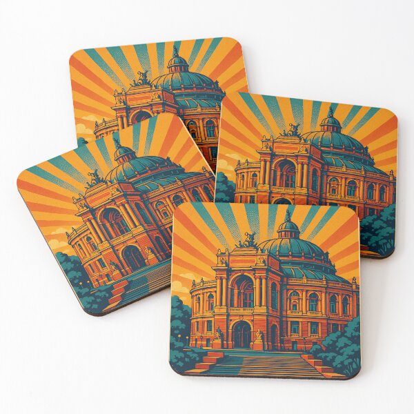 Item preview, Retro Odessa Travel Poster | Vintage Ukraine Wall Art | Digital Pop Art Cityscape | Bold Odessa Skyline Decor | Colorful Urban Illustration Print designed and sold by PaintedPixels01.