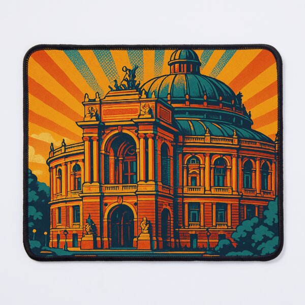 Item preview, Retro Odessa Travel Poster | Vintage Ukraine Wall Art | Digital Pop Art Cityscape | Bold Odessa Skyline Decor | Colorful Urban Illustration Print designed and sold by PaintedPixels01.