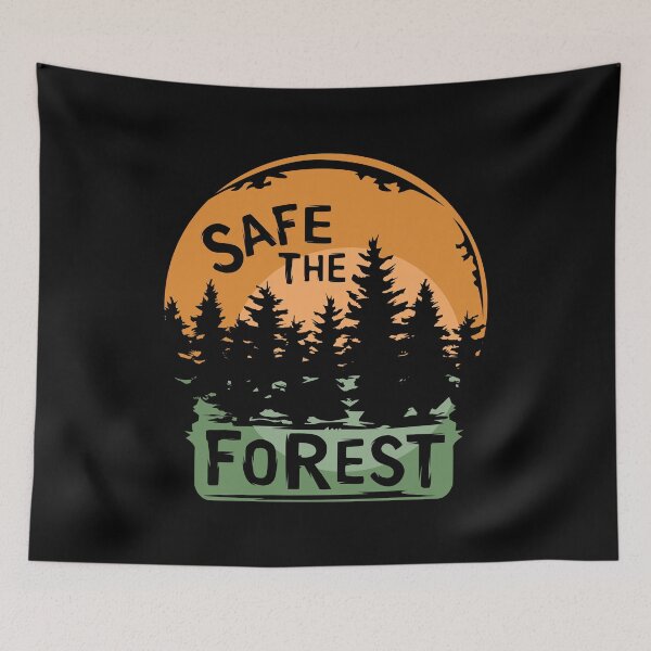 Item preview, safe the forest - forest illustration and nature conservation symbol designed and sold by AndreMi.