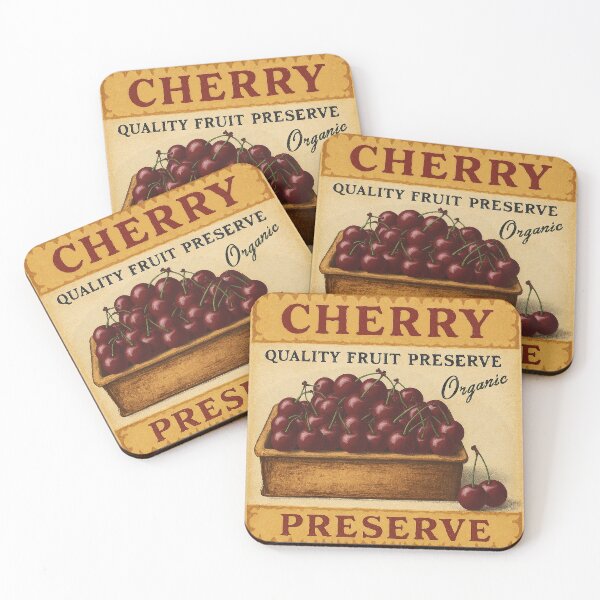 Item preview, Retro Cherry Fruit Sticker Label designed and sold by Wordsmith-Wear.