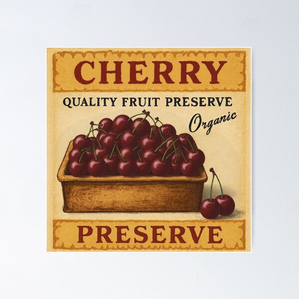 Item preview, Retro Cherry Fruit Sticker Label designed and sold by Wordsmith-Wear.