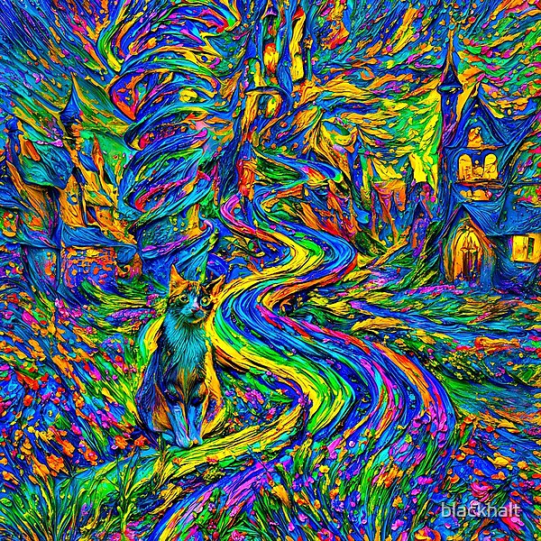 Path of Light through the Painted Village by blackhalt | Redbubble