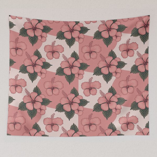 Item preview, Pink Preppy hibiscus floral designed and sold by CandyVenom.
