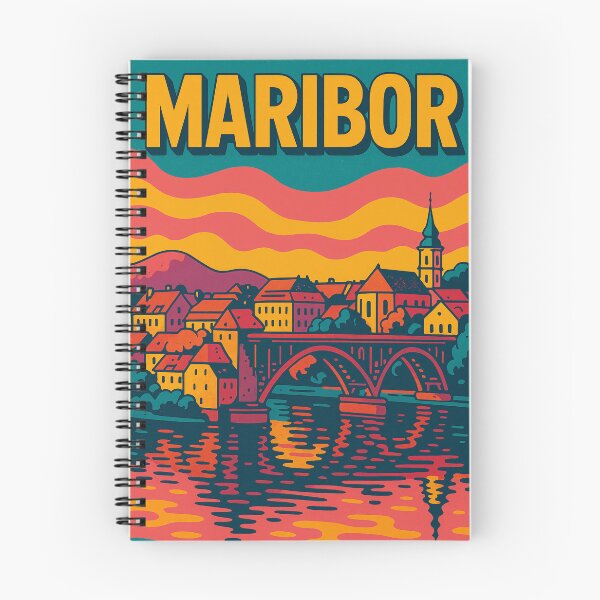 Item preview, Vibrant Digital Retro Pop Art Travel Poster of Maribor | Vintage Cityscape Illustration | Colorful Maribor Landmark Artwork | Nostalgic Travel Wall Decor designed and sold by PaintedPixels01.