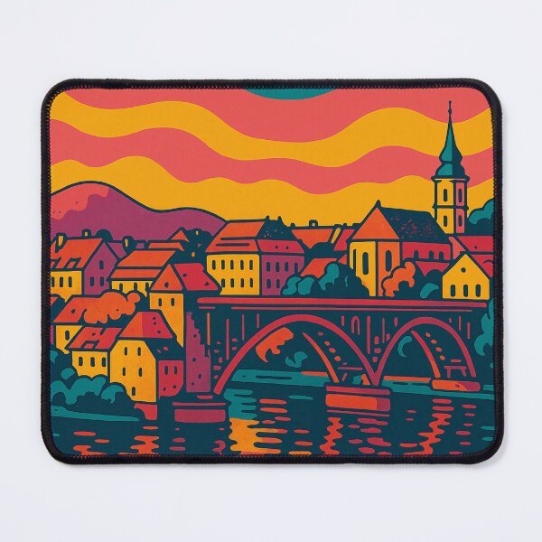 Item preview, Vibrant Digital Retro Pop Art Travel Poster of Maribor | Vintage Cityscape Illustration | Colorful Maribor Landmark Artwork | Nostalgic Travel Wall Decor designed and sold by PaintedPixels01.