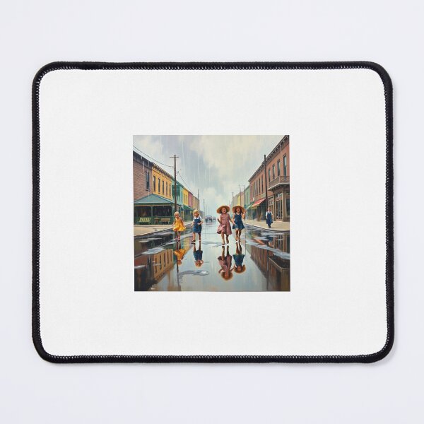 Item preview, Kids just out enjoying a rainy day in a small town designed and sold by The Far Far North.