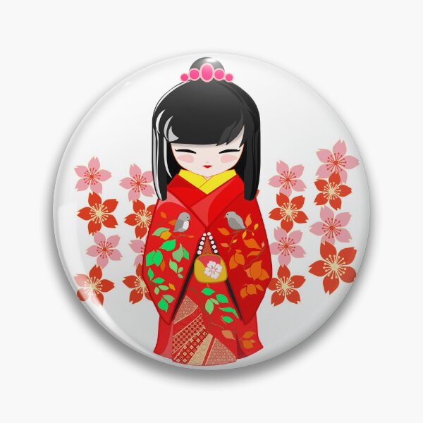 Item preview, Kokeshi Doll and Sakura Flowers designed and sold by urrin DESIGN.