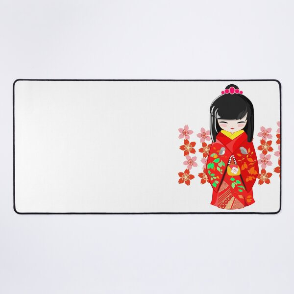 Item preview, Kokeshi Doll and Sakura Flowers designed and sold by urrin DESIGN.