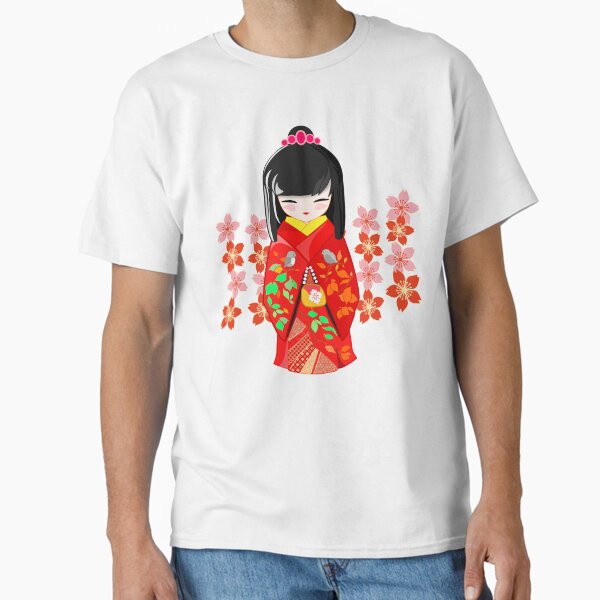 Item preview, Kokeshi Doll and Sakura Flowers designed and sold by urrin DESIGN.