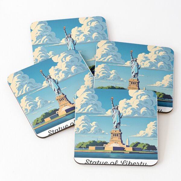 Item preview, Statue of Liberty Travel Poster designed and sold by RetroDestArt.