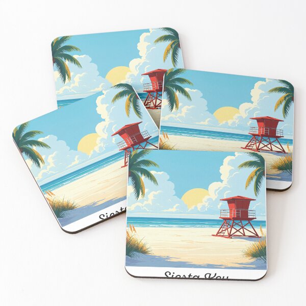 Item preview, Siesta Key Travel Poster designed and sold by RetroDestArt.