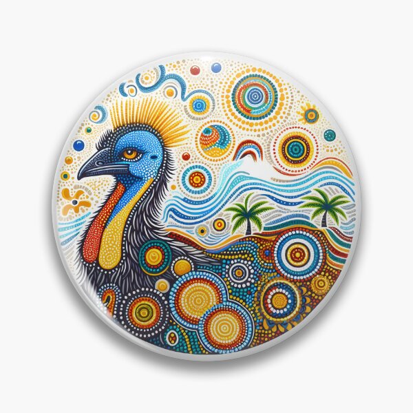 Item preview, Vibrant Colourful Cassowary Bird - By heidiannemorris © designed and sold by FOLK ART FUSION by heidiannemorris.