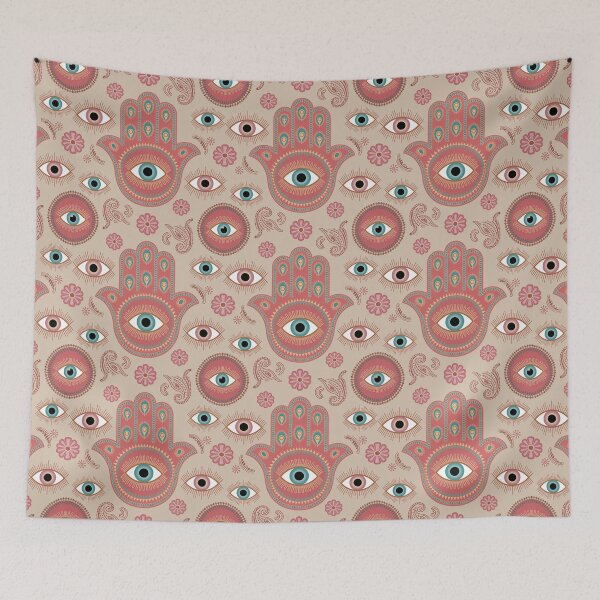 Item preview, Pink Hamsa paisely designed and sold by CandyVenom.