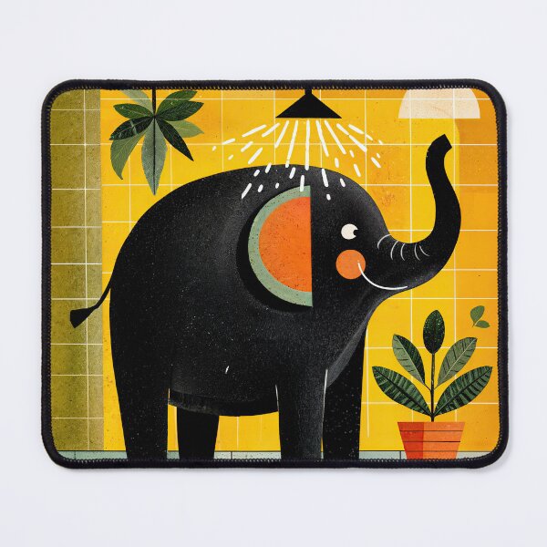 Item preview, Tropical Bliss: Elephant’s Joyful Shower Moment designed and sold by ForeverPrintsOK.