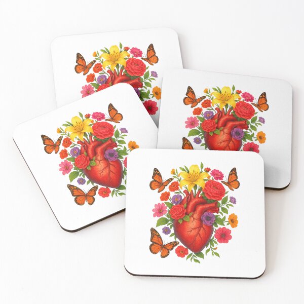 Item preview, Heart in Bloom – Anatomical Heart & Floral Art designed and sold by bloria.