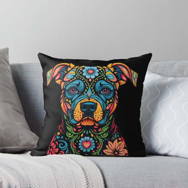 Artikelvorschau, Zuckerschädel Pitbull Pittie | Tag der Toten Hund entworfen und verkauft von PumagirlDigital.