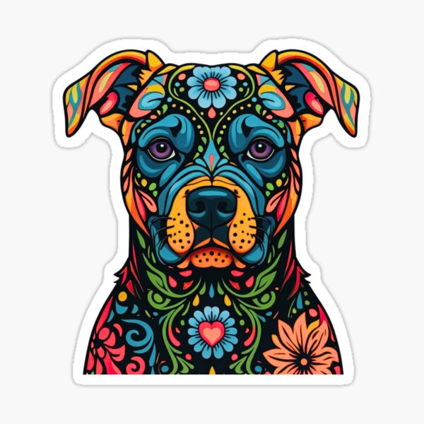 Item preview, Sugar Skull Pitbull Pittie | Day of the Dead Dog designed and sold by PumagirlDigital.