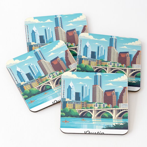 Item preview, Austin Travel Poster designed and sold by RetroDestArt.