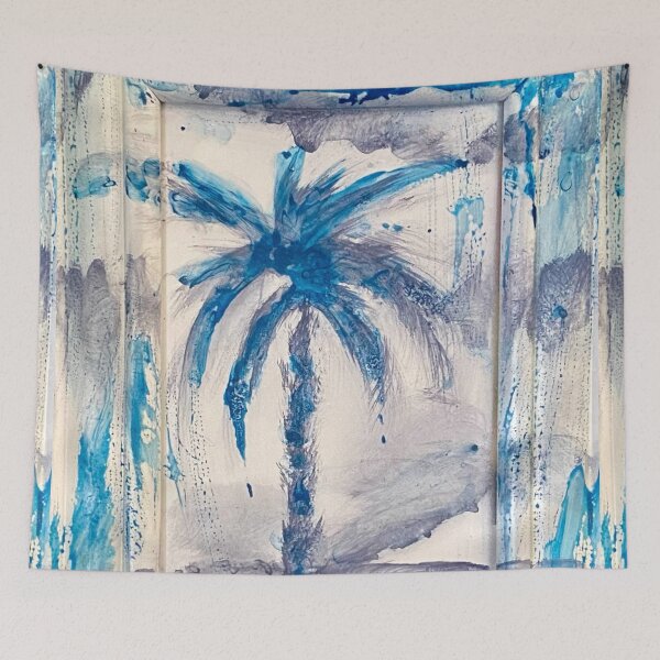 Item preview, Blue Palm Tree Painting  designed and sold by MatrixTattoo.