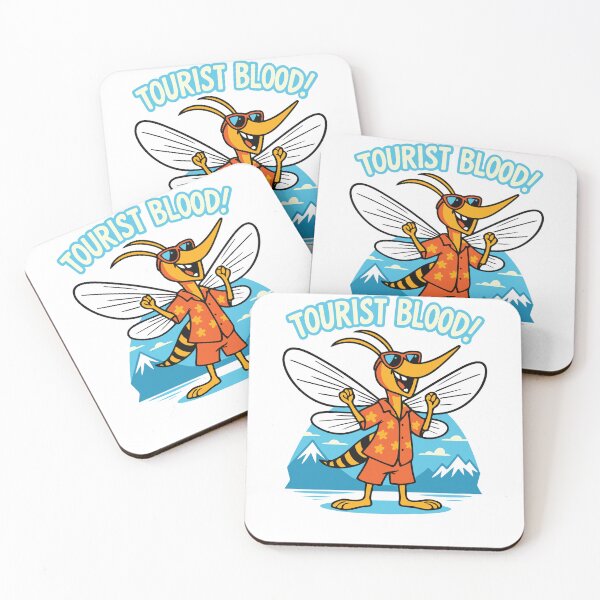 Item preview, Funny Camping Mosquito Design – “Tourist Blood” Retro Cartoon | Lake Life, RV, Summer Hike, Outdoor Humor designed and sold by Kathryn Creates.