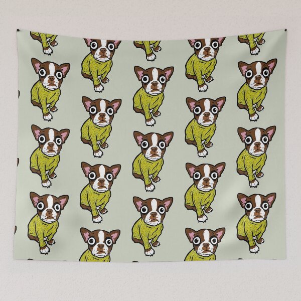 Item preview, Brown Boston terrier yellow sweater designed and sold by turddemon.