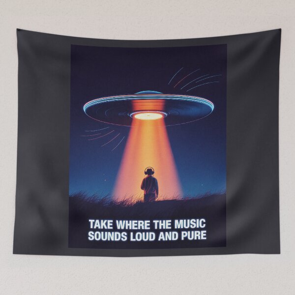 Item preview, Vinyl Record abduction UFO Poster for Music Lovers designed and sold by paulo silveira.