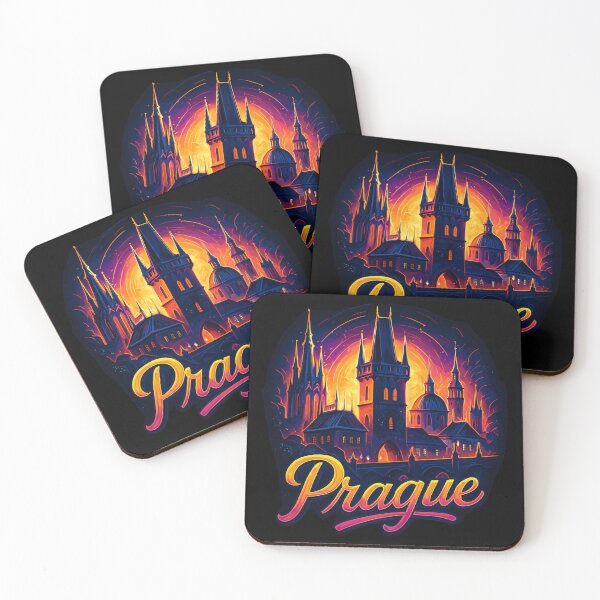 Item preview, Prague capital Czech Republic silhouette gift designed and sold by Pineapple-Tree.