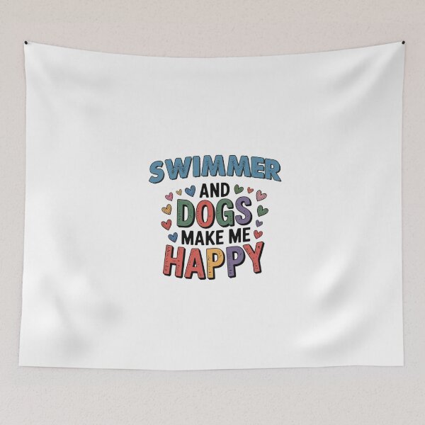 Item preview, Swimmer And Dogs Make Me Happy - Funny Swimmer Dogs Lover designed and sold by Oussinc.