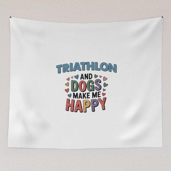 Item preview, Triathlon And Dogs Make Me Happy - Funny Triathlon Dogs Lover designed and sold by Oussinc.