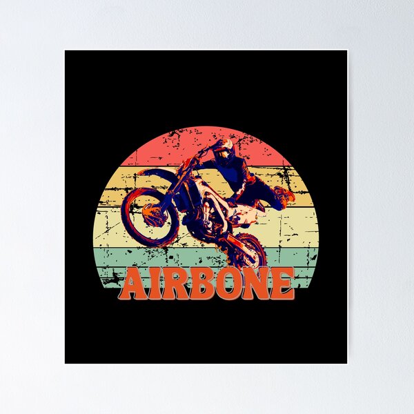 Item preview, Retro Motocross Freestyle Rider – Sunset Grunge Dirt Bike Art designed and sold by Golden Blaze Studio.