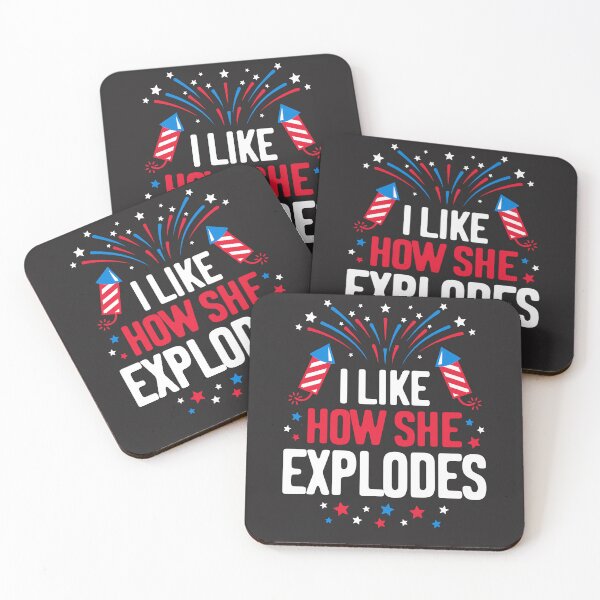 Item preview, I Like How She Explodes Funny 4th Of July Matching Couple designed and sold by cidolopez.