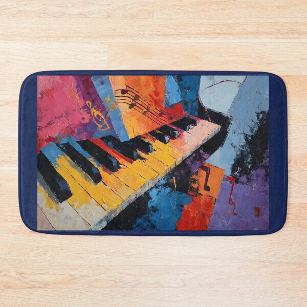 Item preview, Abstract Piano Keyboard with Swirling Colors and Musical Notes - Bold Energetic Composition Generative AI Art designed and sold by OlfactoART Studio.