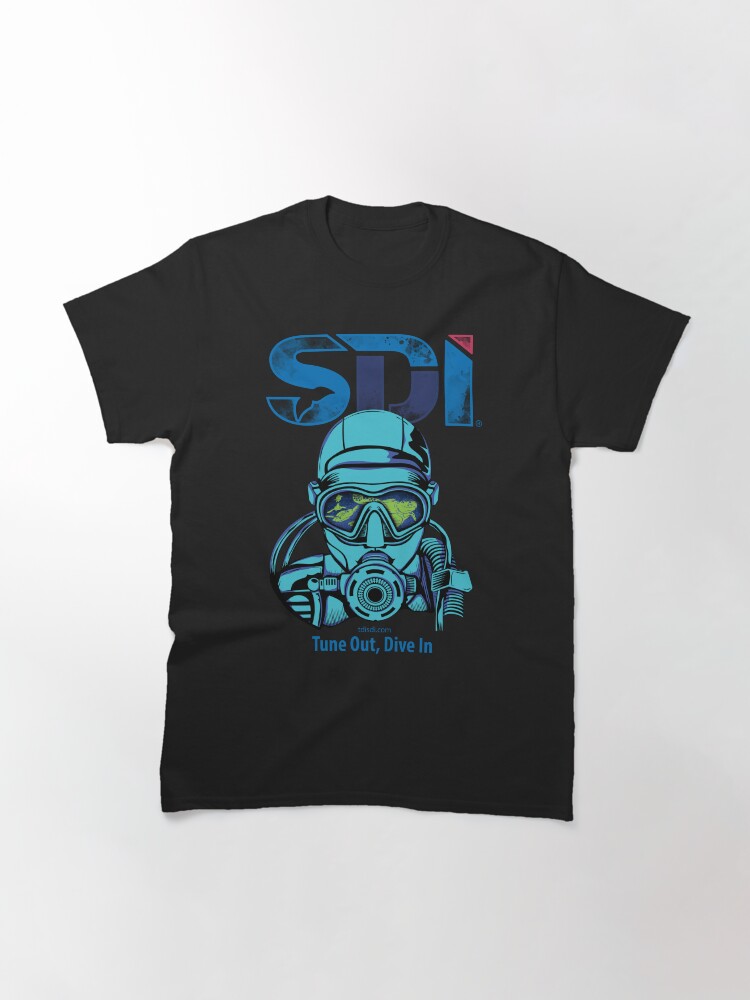 Thumbnail 3 of 7, Classic T-Shirt, Scuba Diving International (SDI)- Tune Out, Dive In designed and sold by Shop-SDI.