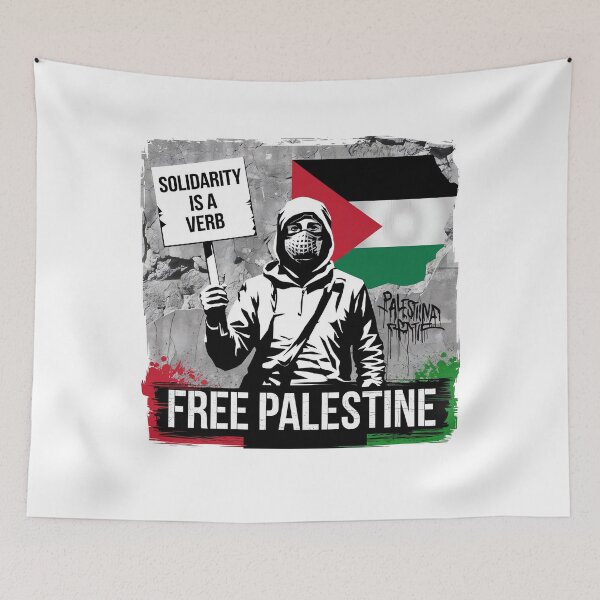 Item preview, Street Art Protest Shirt – Solidarity Is a Verb | Free Palestine Graffiti Design designed and sold by ARTReMi.