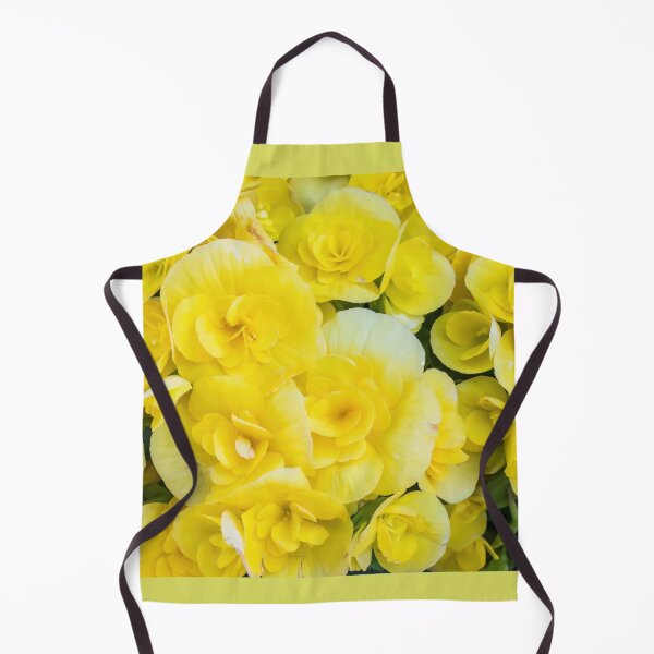 Item preview, Closeup of Bright Yellow, Double Begonia Blossoms on a May Spring Morning designed and sold by LINDA MCKUSICK.