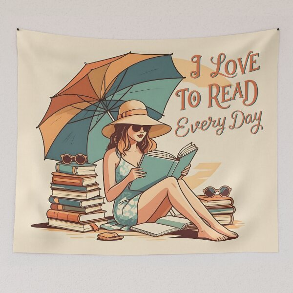 Item preview, I Love To Read Every Day Books and Beach designed and sold by Glimmersmith.