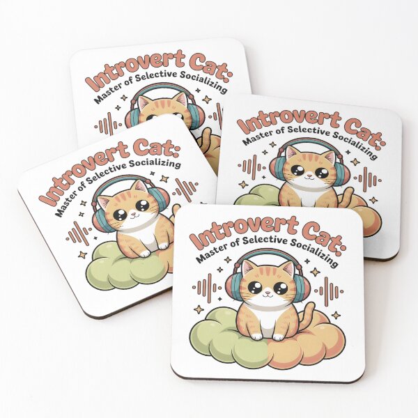 Item preview, Introvert Cat: Master of Selective Socializing – Kawaii Headphones Digital Art designed and sold by AnnDesignStudio.