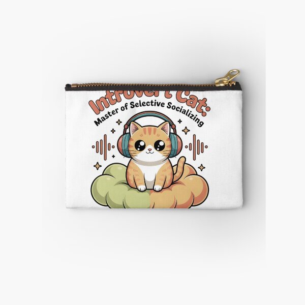 Item preview, Introvert Cat: Master of Selective Socializing – Kawaii Headphones Digital Art designed and sold by AnnDesignStudio.