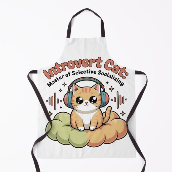 Item preview, Introvert Cat: Master of Selective Socializing – Kawaii Headphones Digital Art designed and sold by AnnDesignStudio.