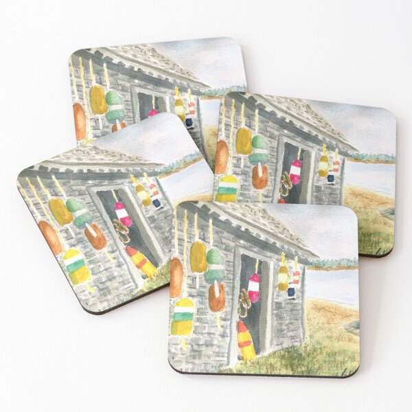 Item preview, Old Nova Scotia fishing shack with buoys.old shack. designed and sold by John MacEachern.