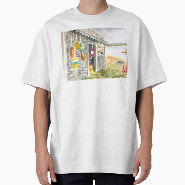 Item preview, Old Nova Scotia fishing shack with buoys.old shack. designed and sold by John MacEachern.