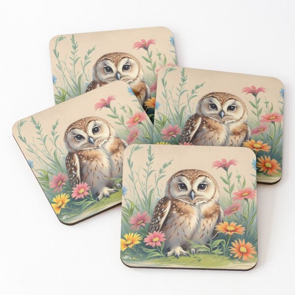 Item preview, Owl and Flowers designed and sold by CraftyWords.
