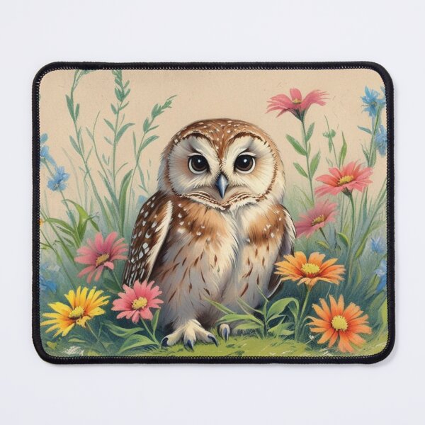 Item preview, Owl and Flowers designed and sold by CraftyWords.