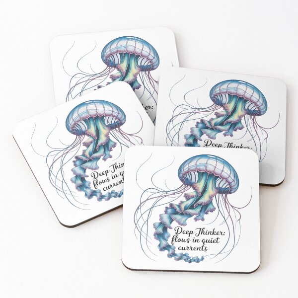 Item preview, Deep Thinker Jelly – Flows in Quiet Currents Watercolor Digital Art designed and sold by AnnDesignStudio.