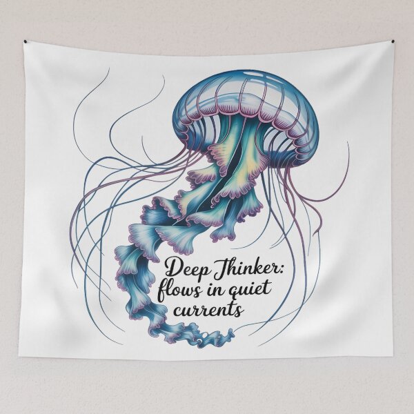 Item preview, Deep Thinker Jelly – Flows in Quiet Currents Watercolor Digital Art designed and sold by AnnDesignStudio.
