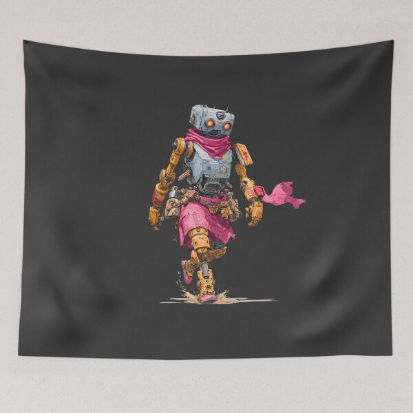 Item preview, Title: Neon Nomad: Pink Circuit Strider designed and sold by MYTHIC PEEL STICKERS.