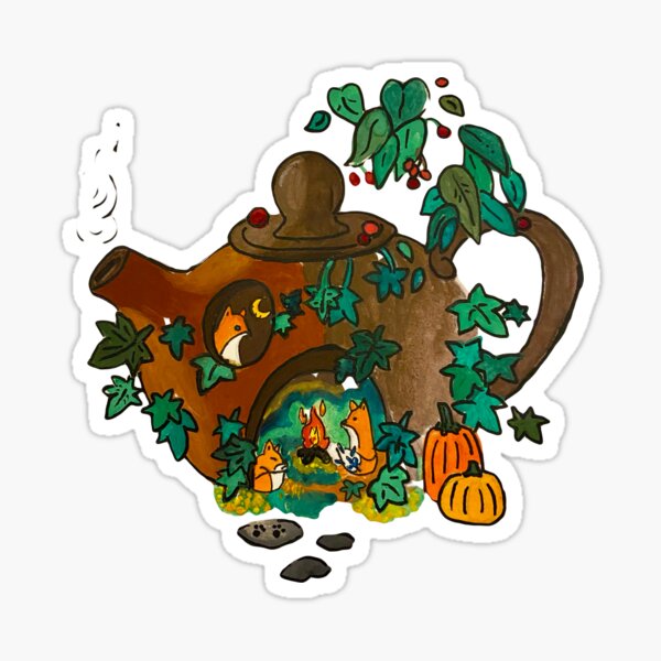 Item preview, Fox in teapot designed and sold by Lupula-Janna.