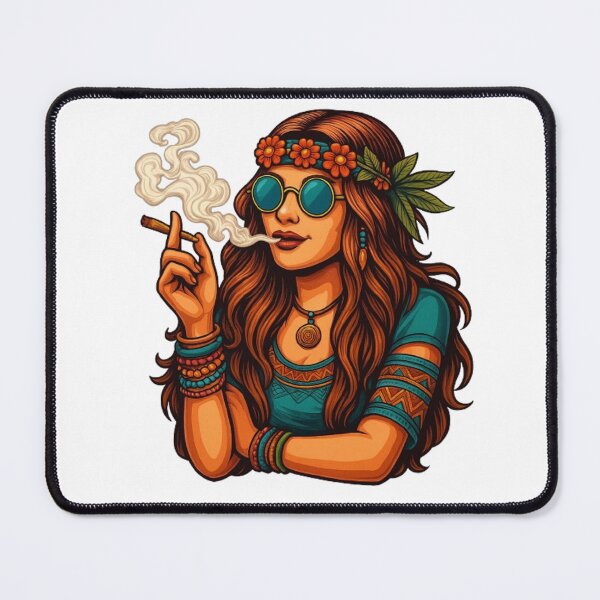 Item preview, "The Aura of the 70s: Portrait of a Hippie Woman" designed and sold by CHRIST5000.